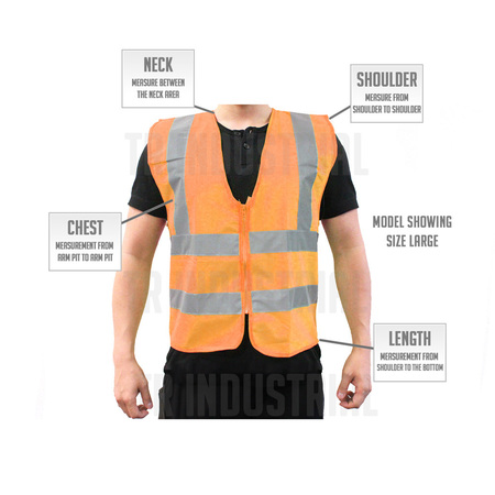 Tr Industrial Orange High Visibility Reflective Class 2 Safety Vest, L, 5-pk TR88051-5PK